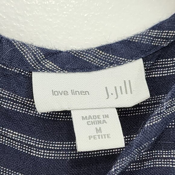 J. Jill Women's 100% Linen Sleeveless Horizontal Stripe A-line Top - M - Picture 3 of 8